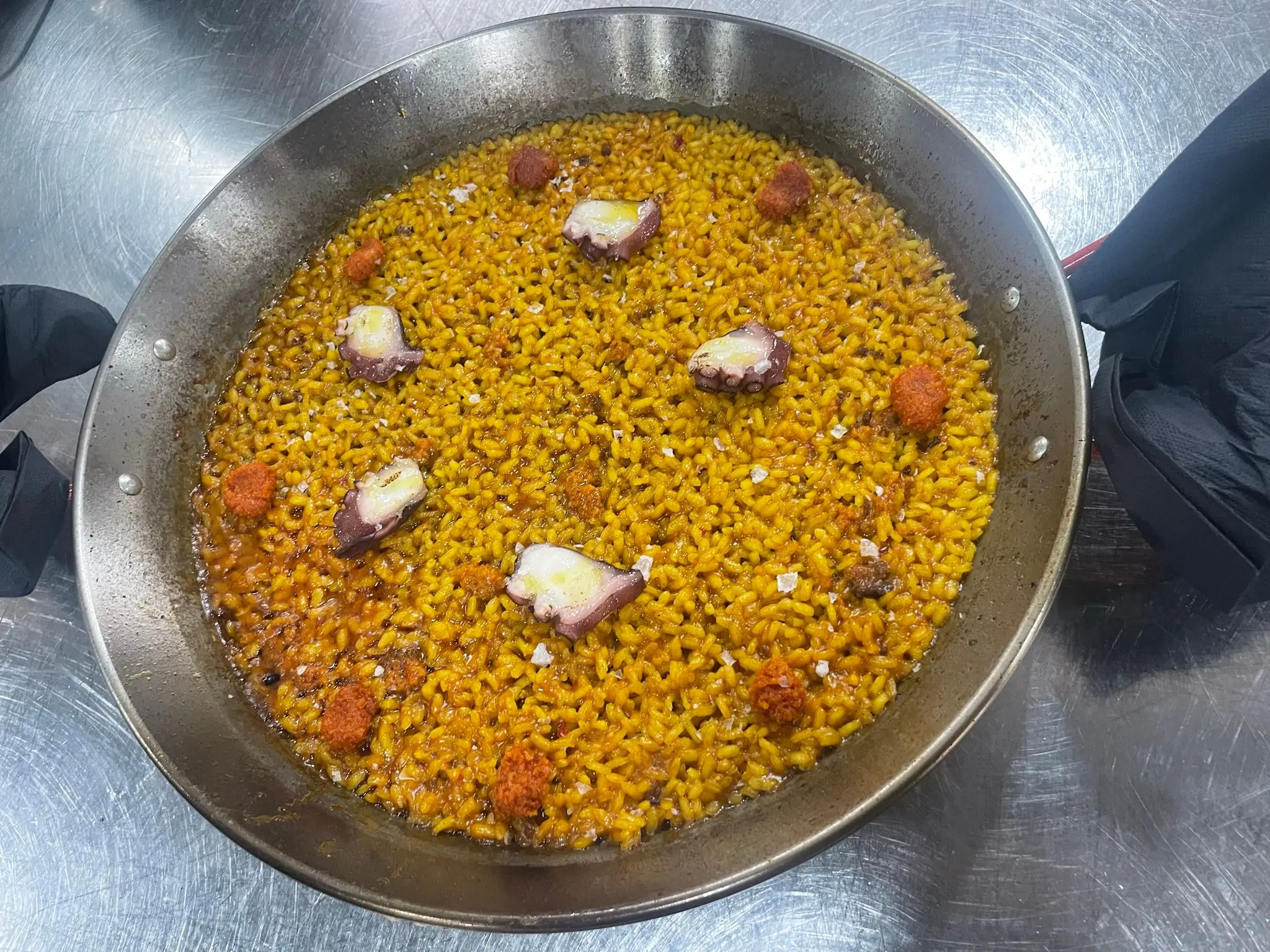 arroz con pulpo y sobrasada de Mallorca